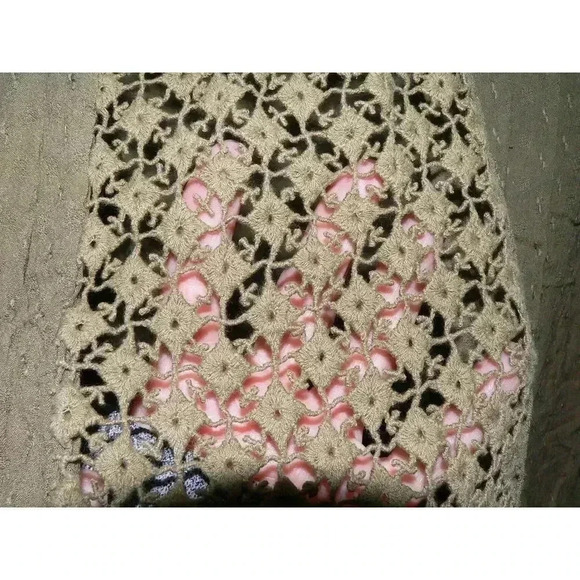 Free People The Best Blouse Button Top Crochet Open Back in Forest Green Boho - Picture 10 of 11